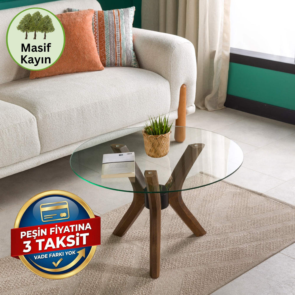 Mila Yuvarlak Cam Orta Sehpa