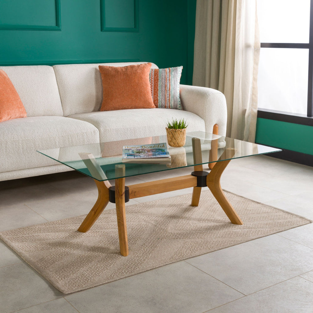 Luna Dikdörtgen Cam Orta Sehpa