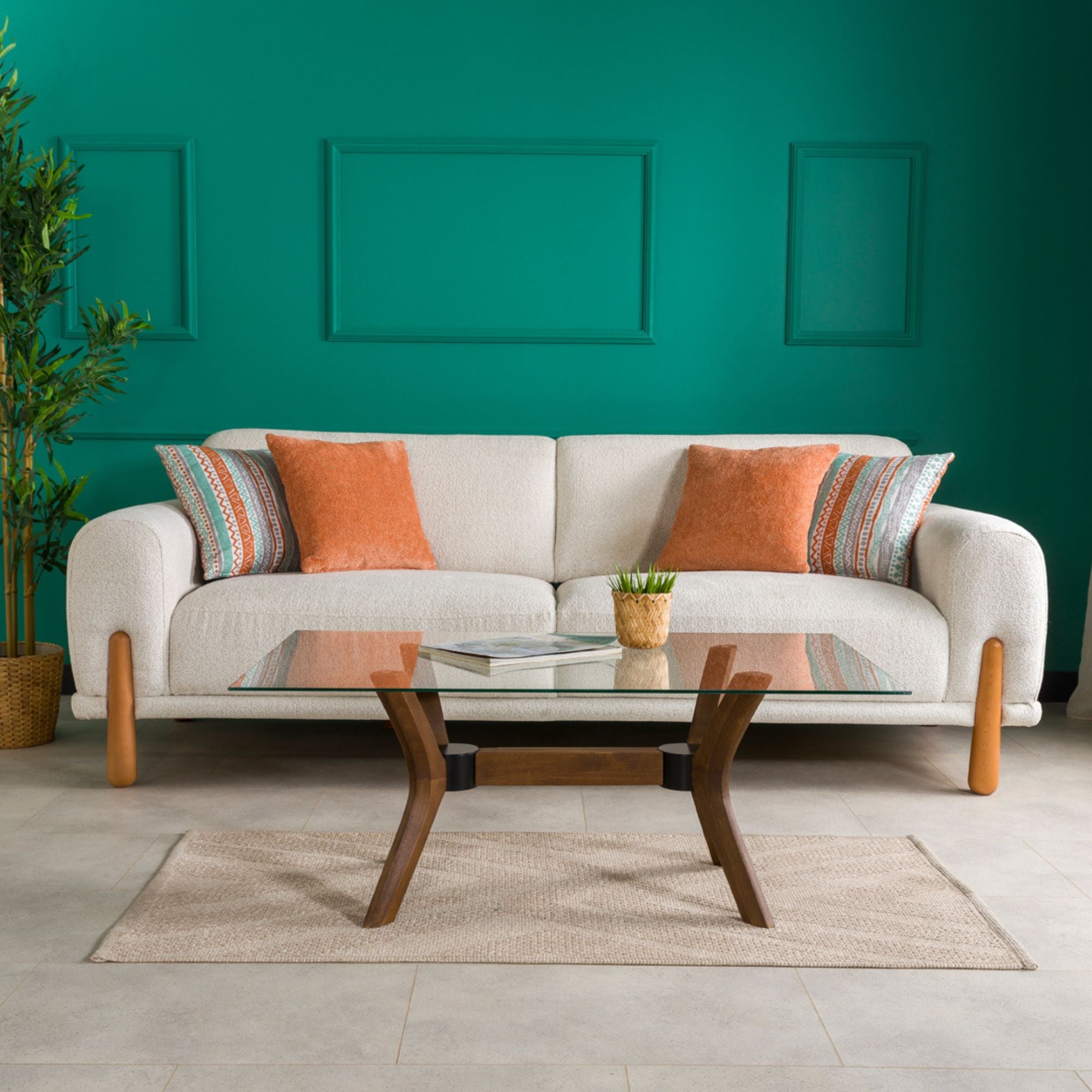 Luna Dikdörtgen Cam Orta Sehpa