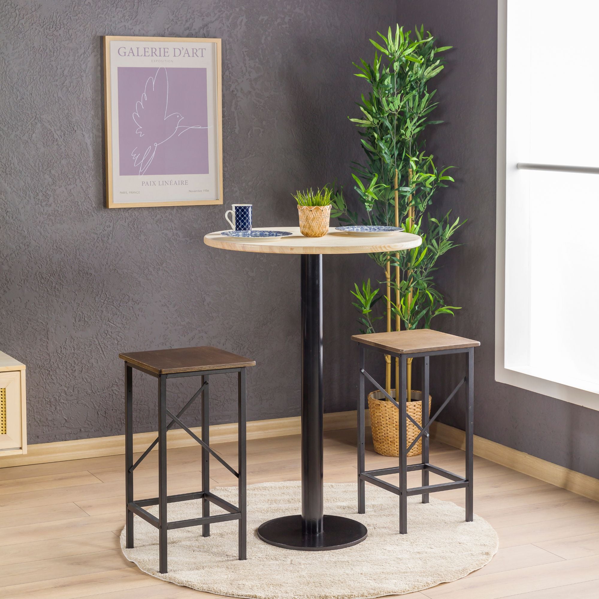 Lila Uzun Bistro Masası