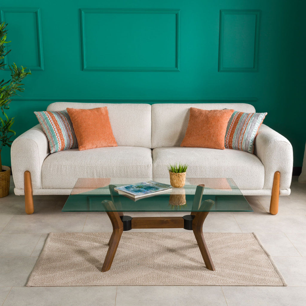 Luna Dikdörtgen Cam Orta Sehpa