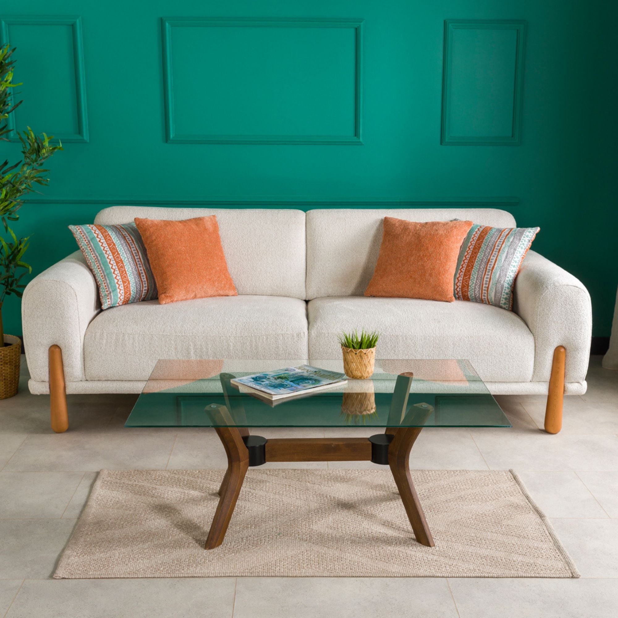 Luna Dikdörtgen Cam Orta Sehpa