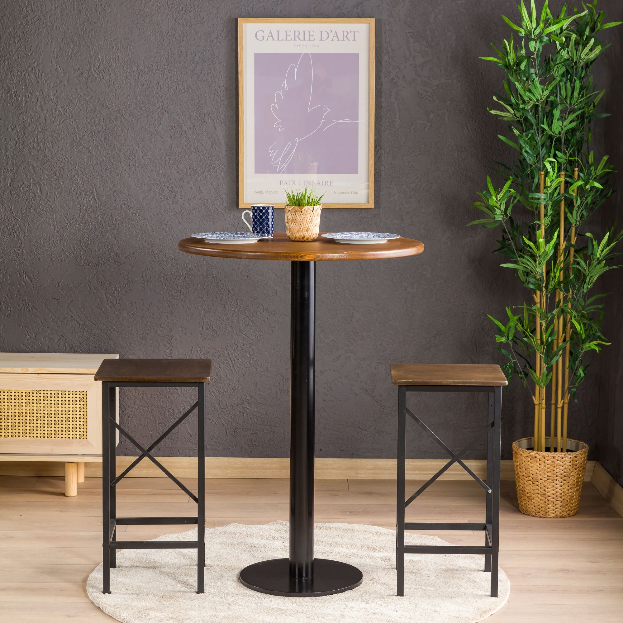 Lila Uzun Bistro Masası