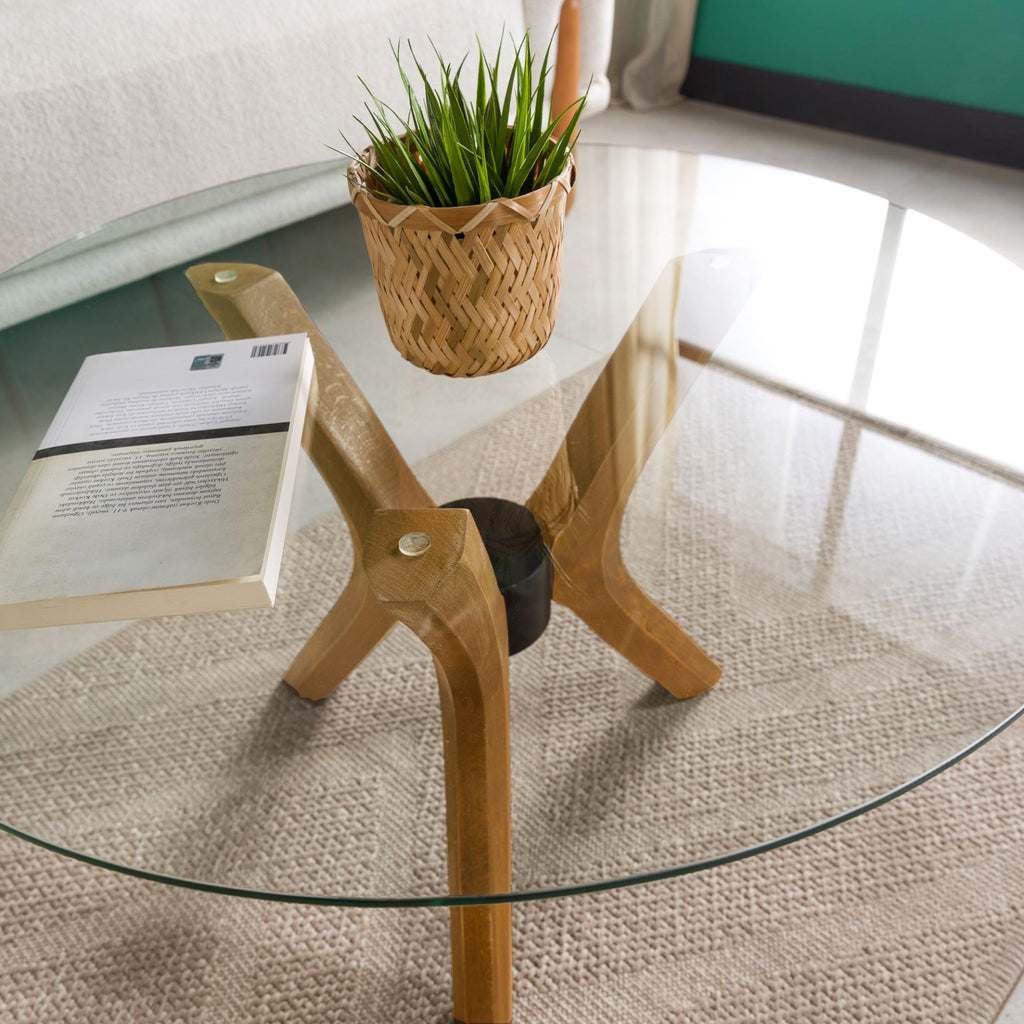 Mila Yuvarlak Cam Orta Sehpa