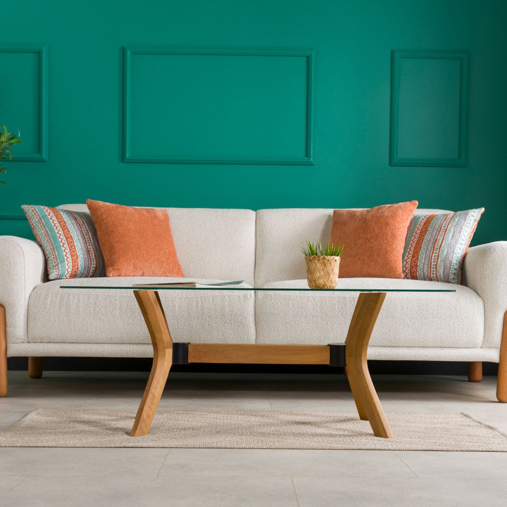 Luna Dikdörtgen Cam Orta Sehpa