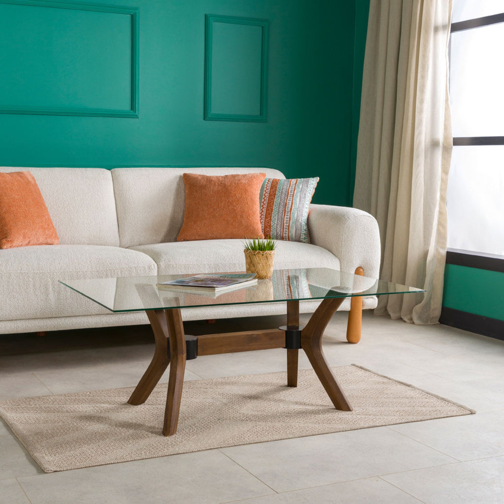 Luna Dikdörtgen Cam Orta Sehpa