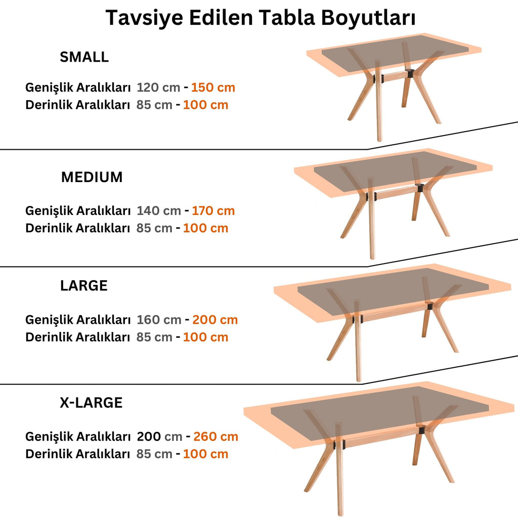 Kelebek Masa Ayağı - Dikdörtgen Tabla