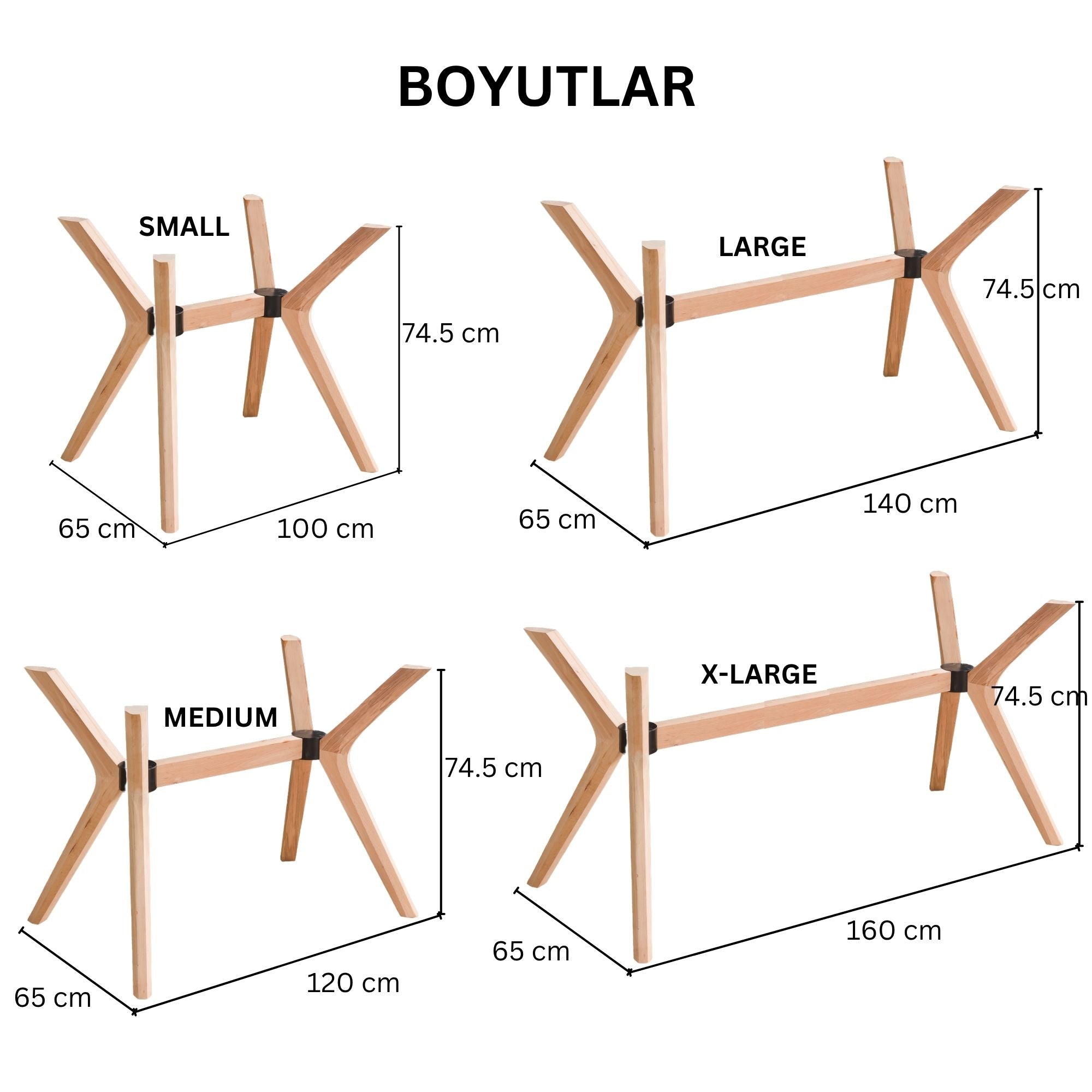 Kelebek Masa Ayağı - Dikdörtgen Tabla