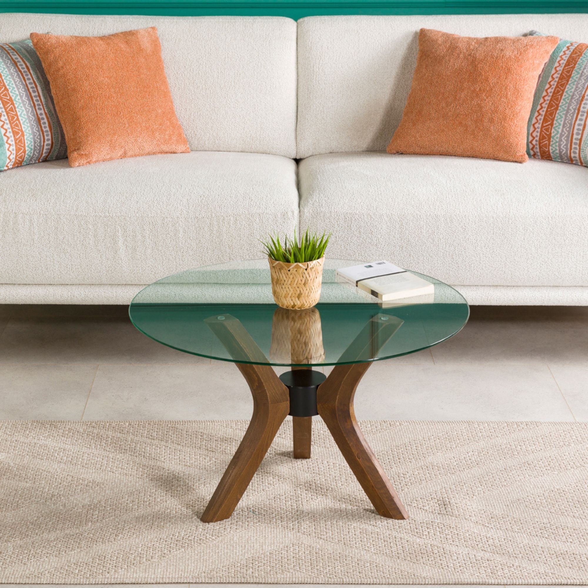 Mila Yuvarlak Cam Orta Sehpa