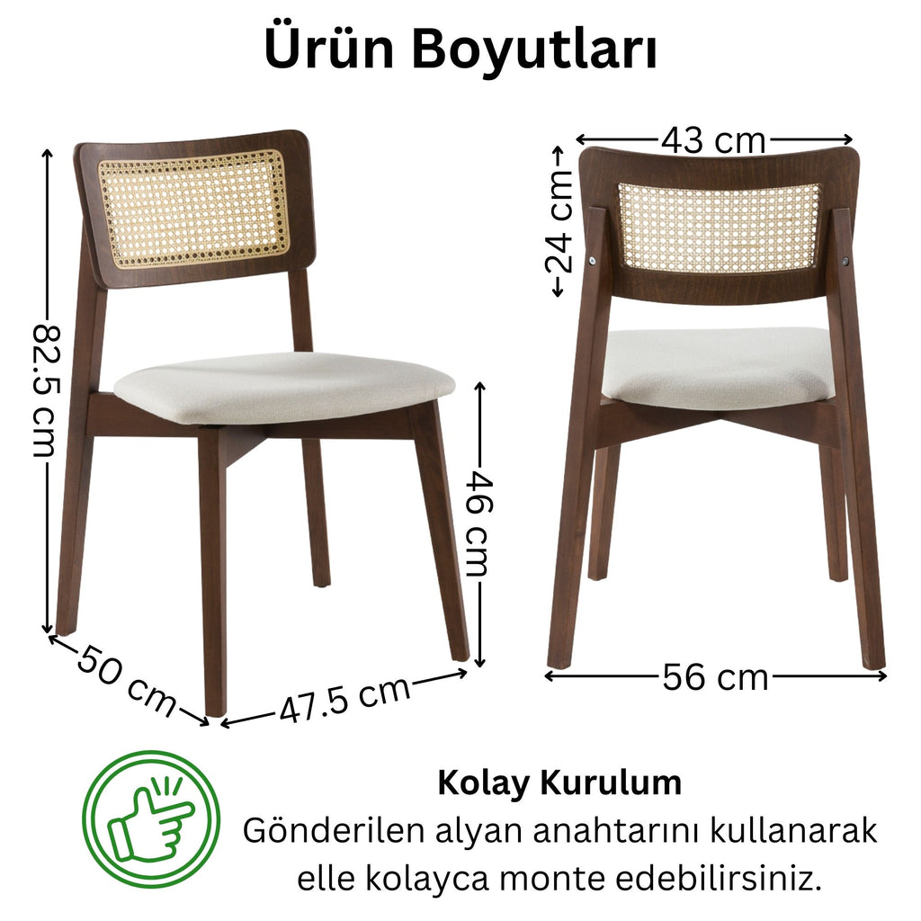 İrem Masif Kayın Sandalye (2'li Set)