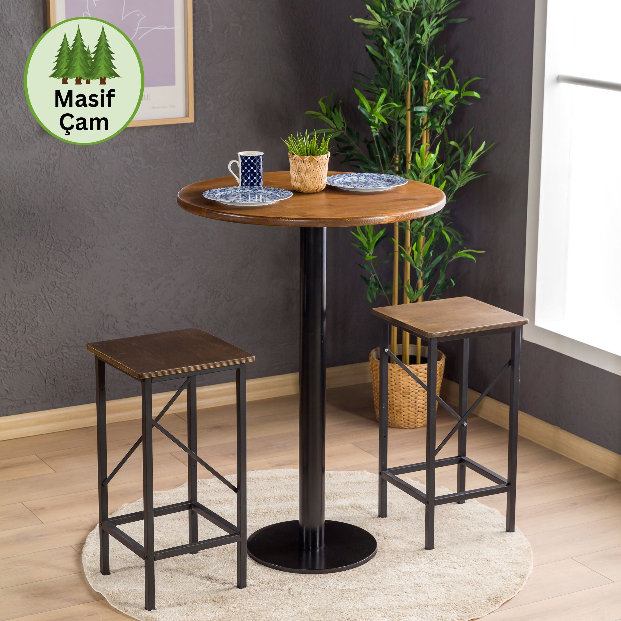 Lila Uzun Bistro Masası