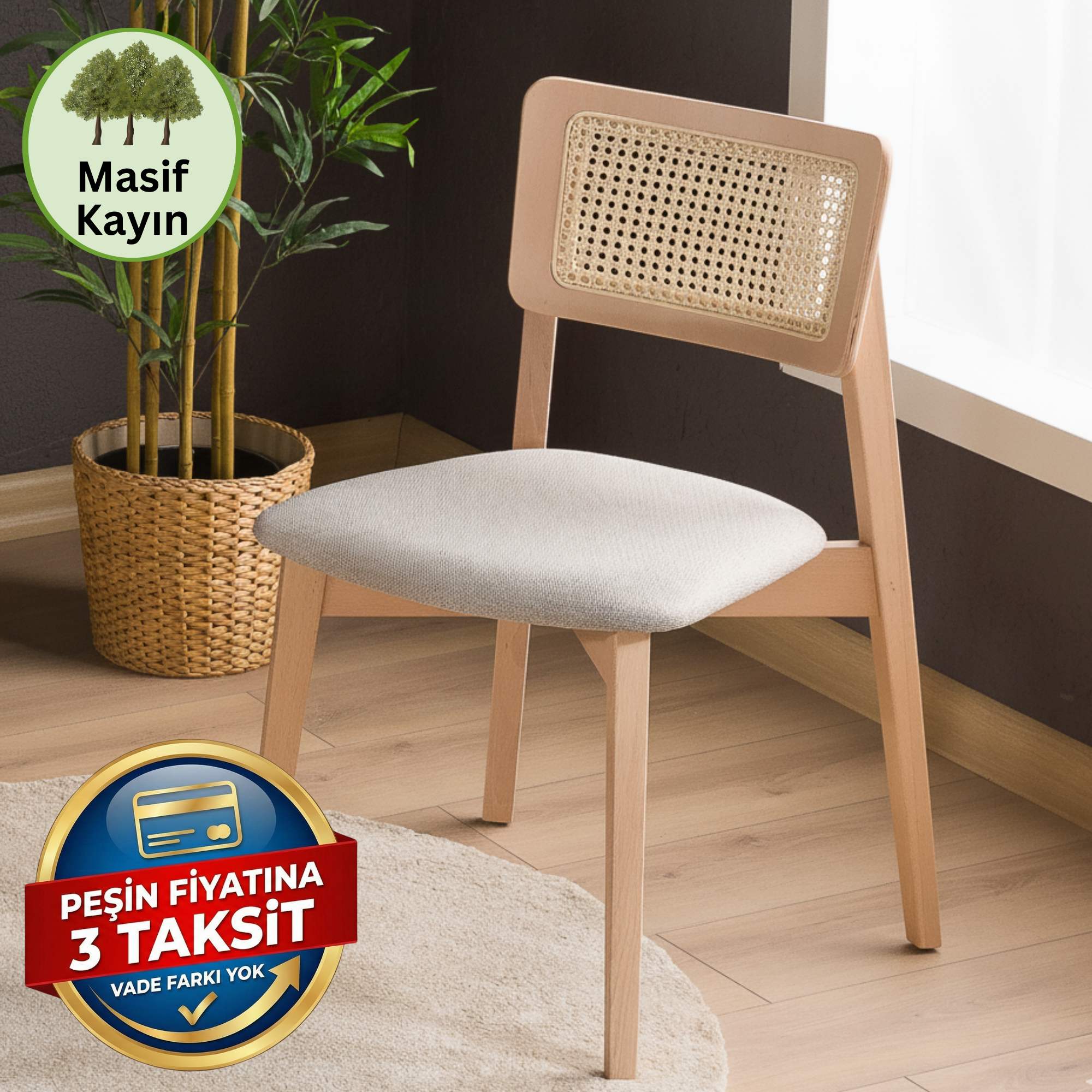 İrem Masif Kayın Sandalye (2'li Set)