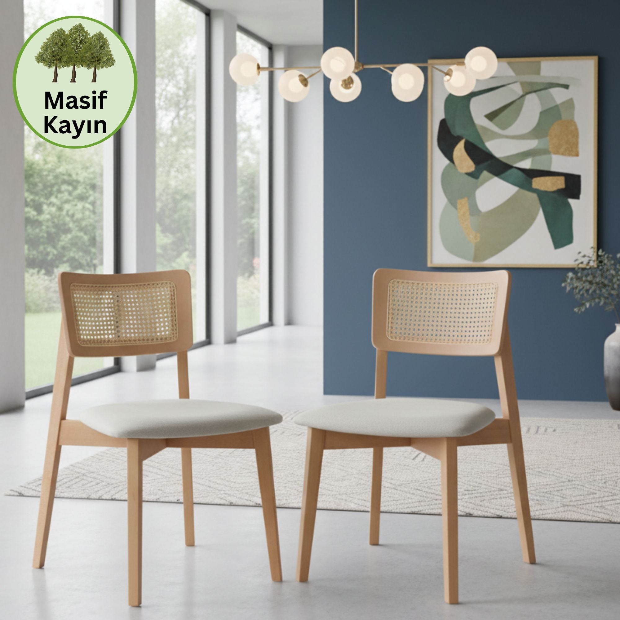 İrem Masif Kayın Sandalye (2'li Set)