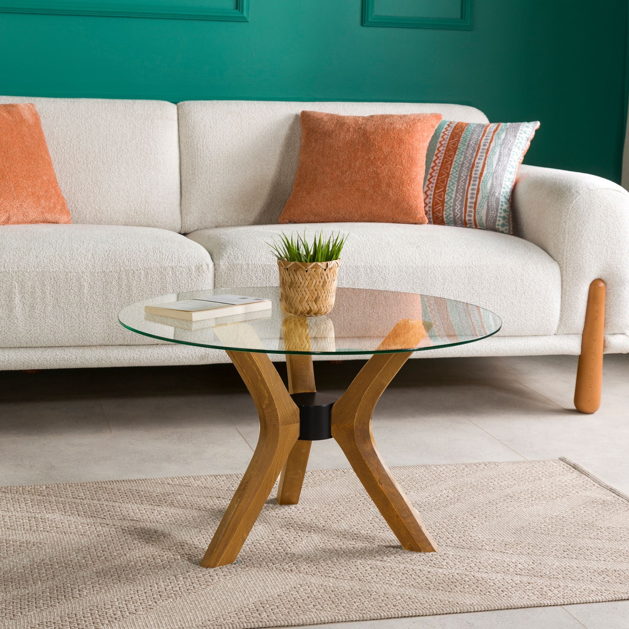 Mila Yuvarlak Cam Orta Sehpa