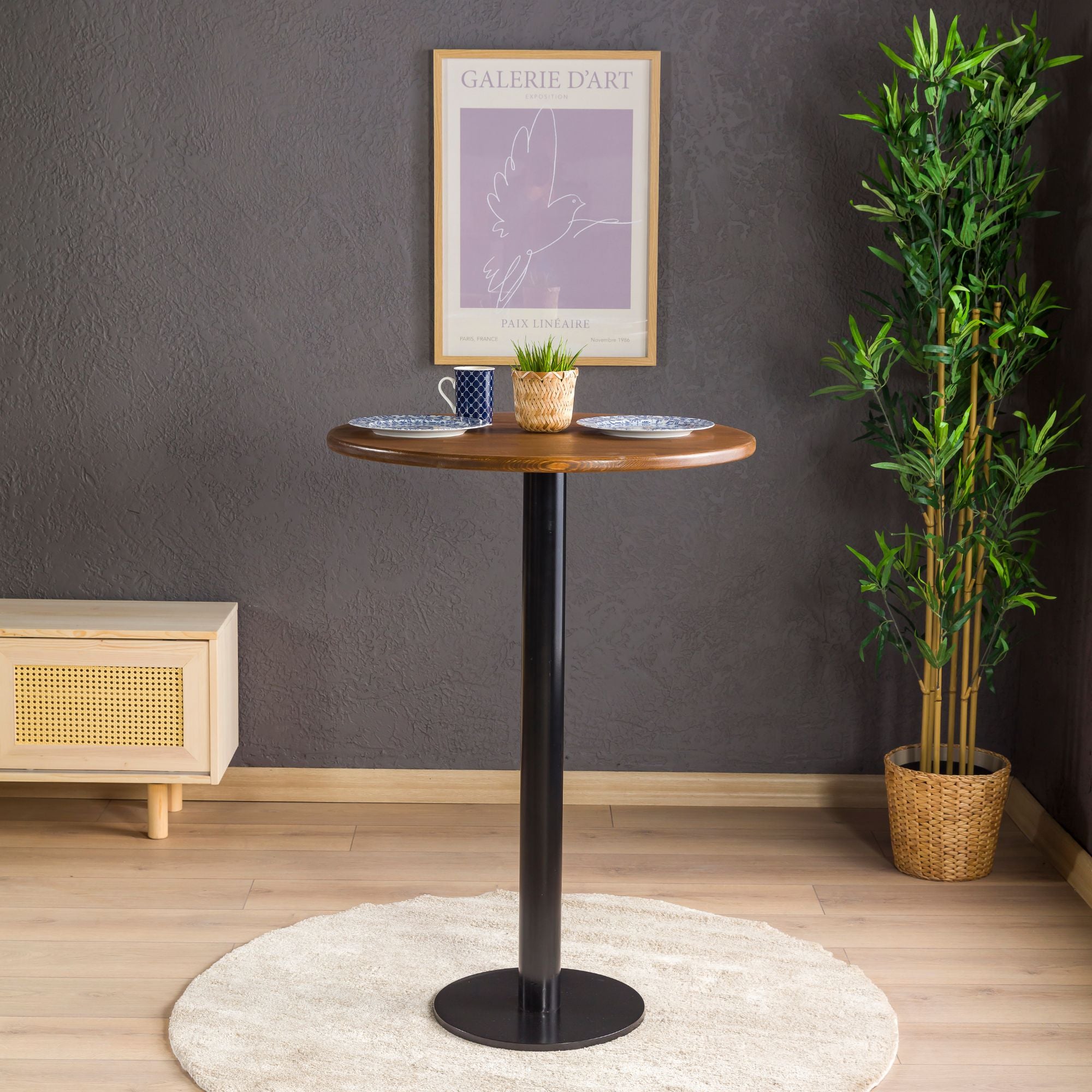 Lila Uzun Bistro Masası