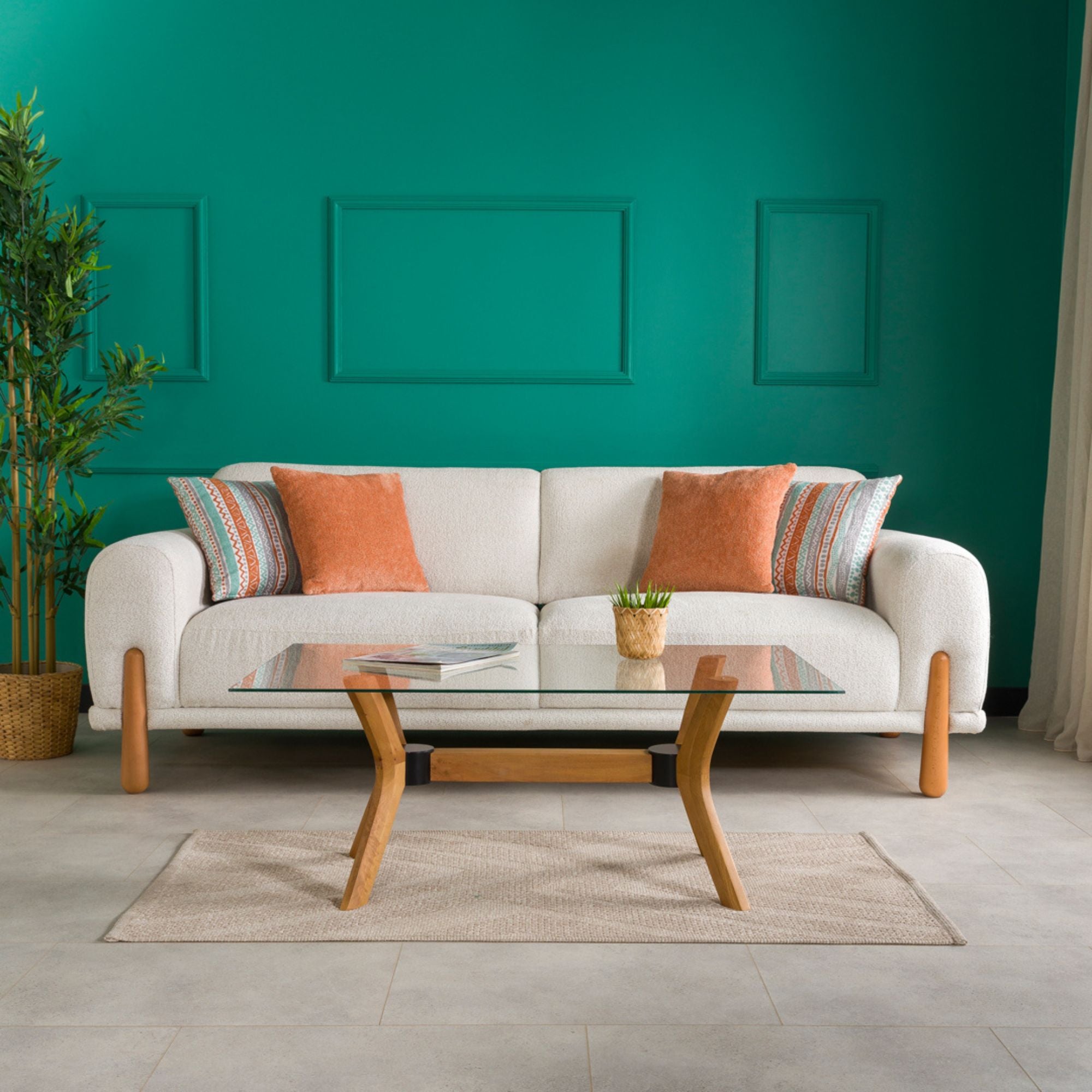 Luna Dikdörtgen Cam Orta Sehpa