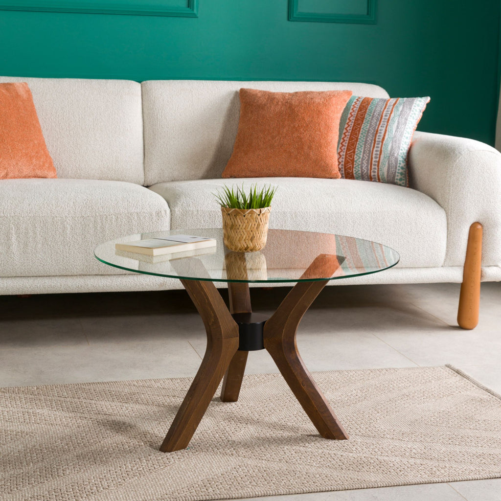 Mila Yuvarlak Cam Orta Sehpa