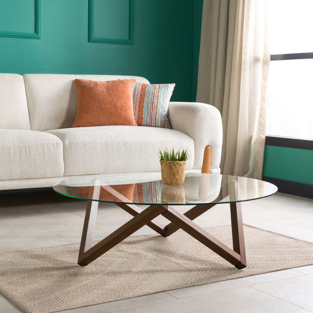 Nora Yuvarlak Cam Orta Sehpa