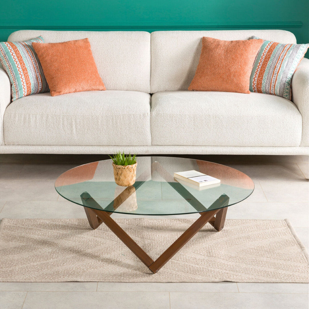 Nora Yuvarlak Cam Orta Sehpa