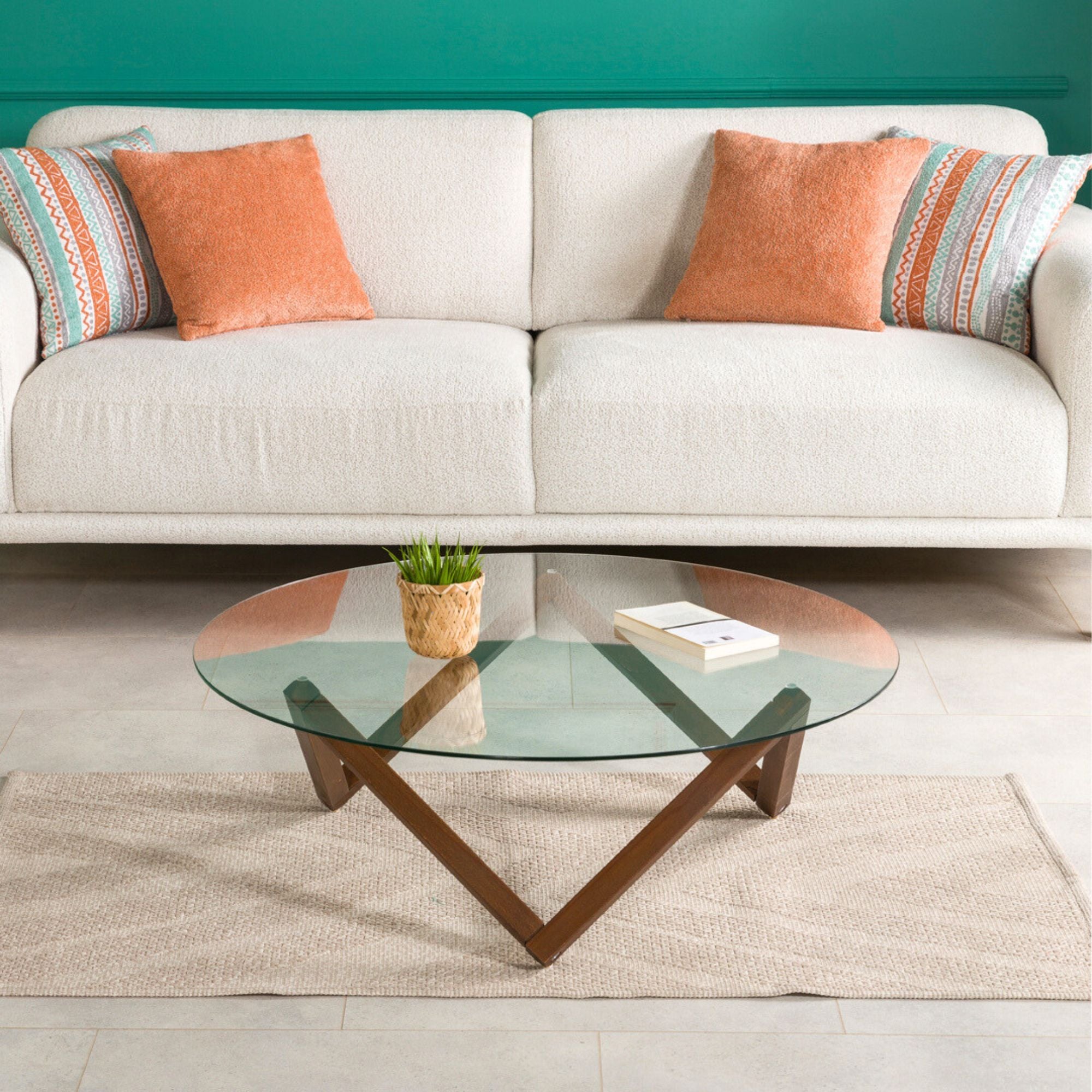 Nora Yuvarlak Cam Orta Sehpa