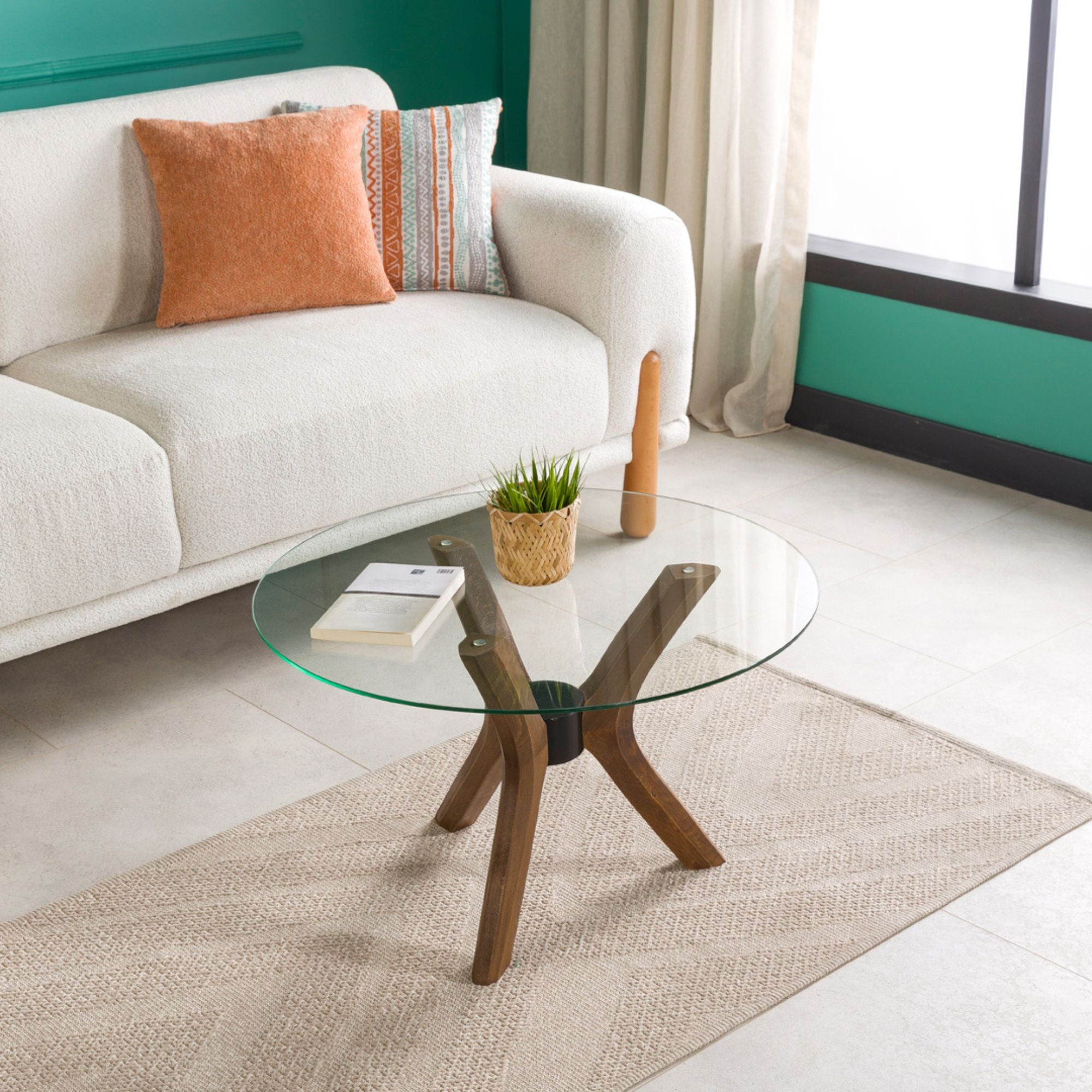 Mila Yuvarlak Cam Orta Sehpa