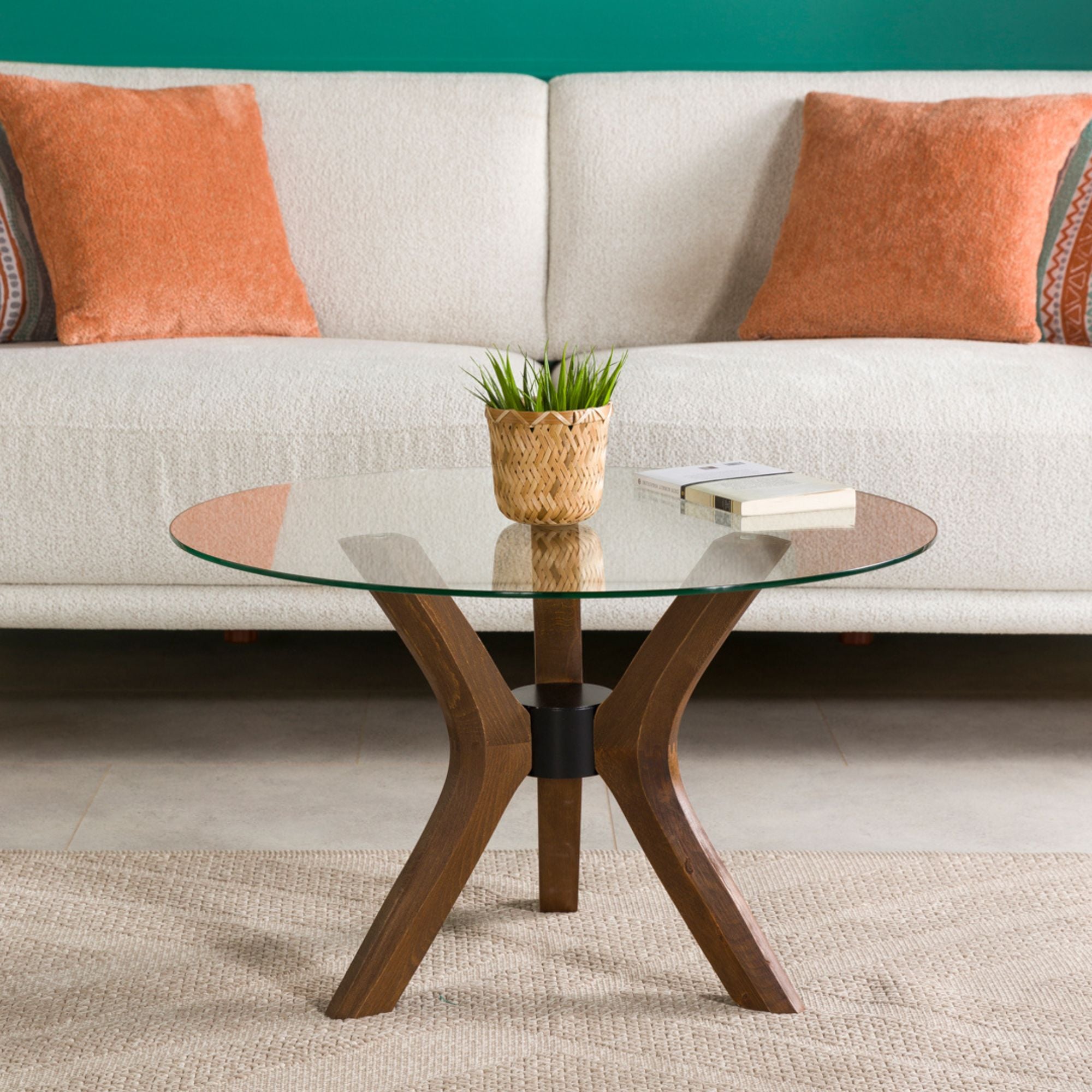 Mila Yuvarlak Cam Orta Sehpa