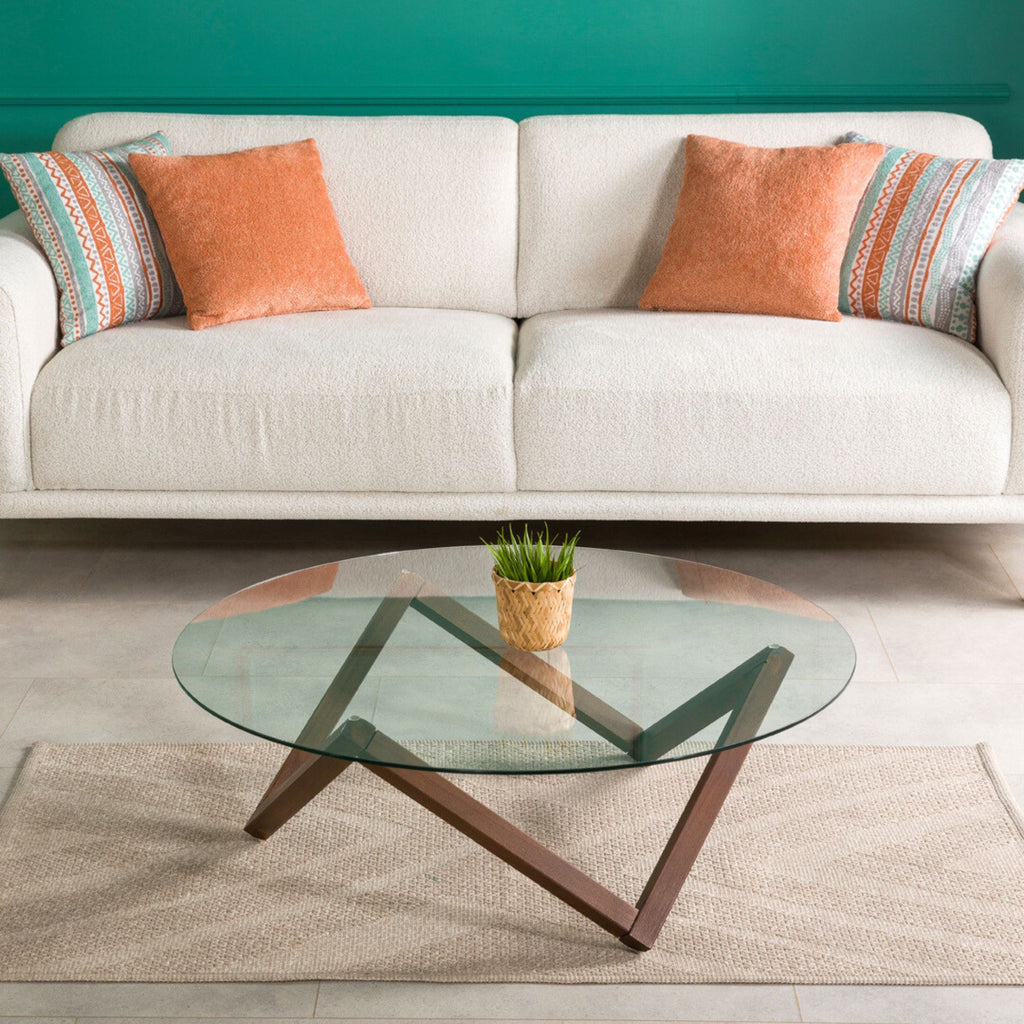 Nora Yuvarlak Cam Orta Sehpa