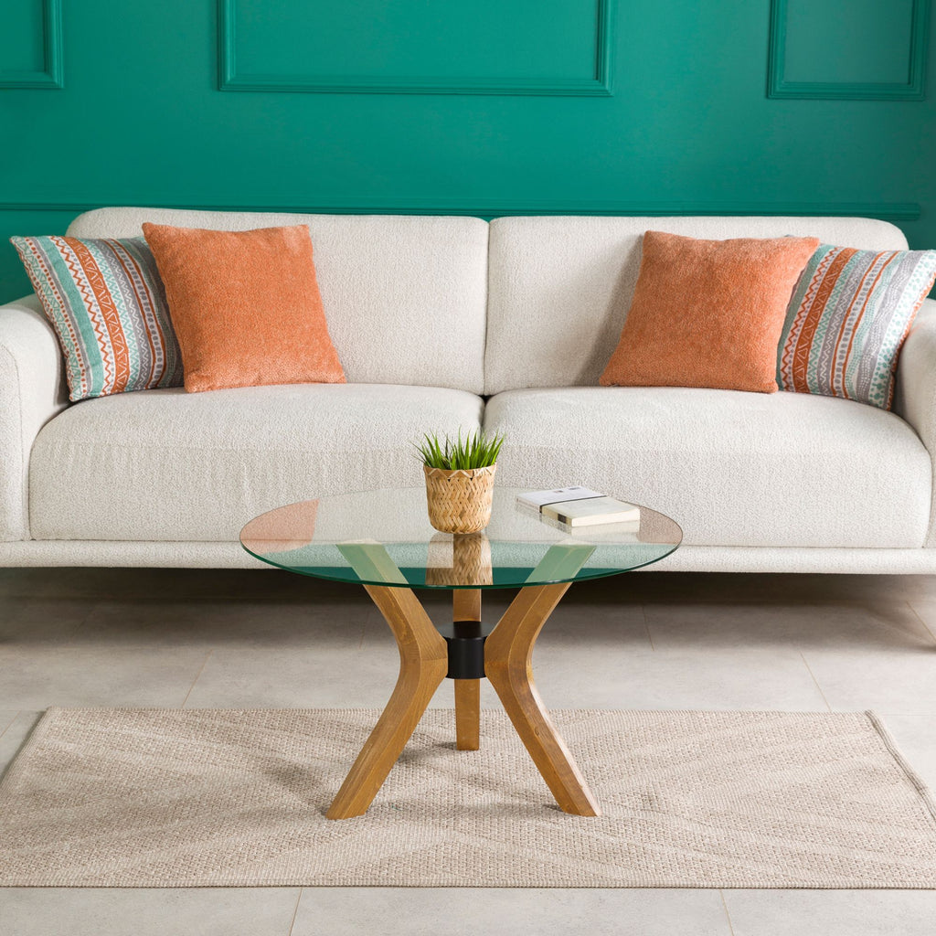 Mila Yuvarlak Cam Orta Sehpa